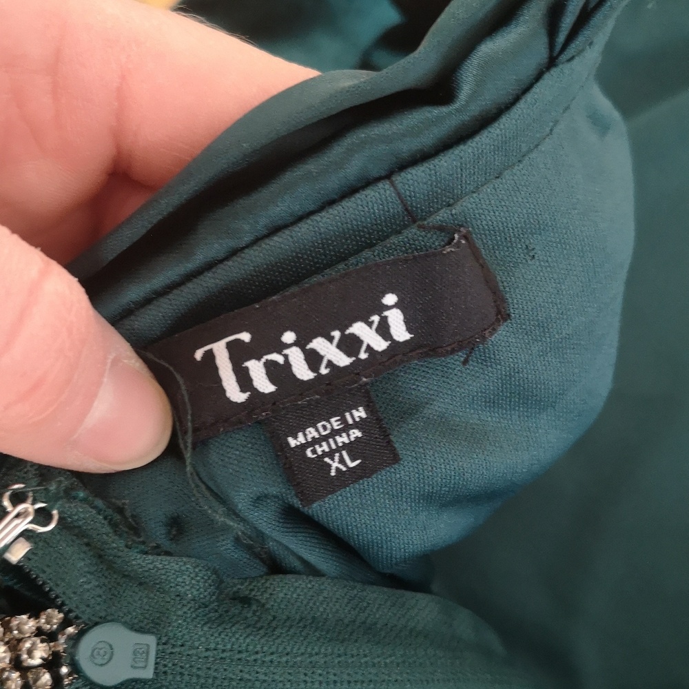 Emerald Velveteen Holiday Dress, XL - Picture 6 of 6